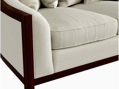 LINLEY GROSVENOR SHOW WOOD 3 SEATER SOFA Model 3D