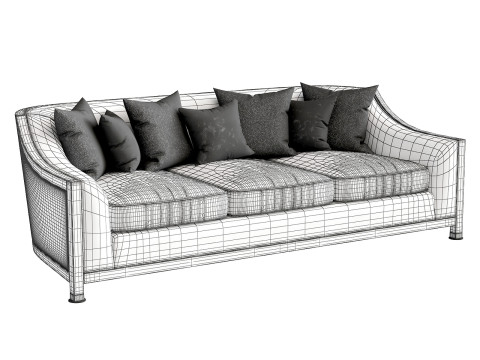 LINLEY GROSVENOR SHOW WOOD 3 SEATER SOFA Model 3D