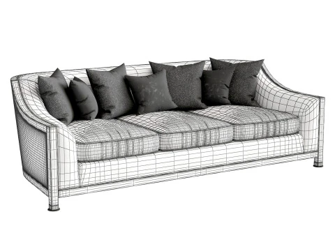 LINLEY GROSVENOR SHOW WOOD 3 SEATER SOFA 3D Model