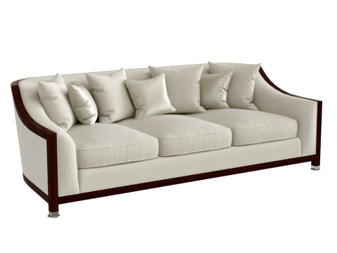 LINLEY GROSVENOR SHOW WOOD 3 SEATER SOFA Model 3D