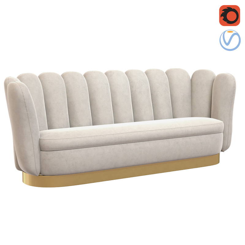 EICHHOLTZ SOFA MIRAGE BEIGE Sofa 3D Model .c4d .max .obj .3ds .fbx .stl .blend 