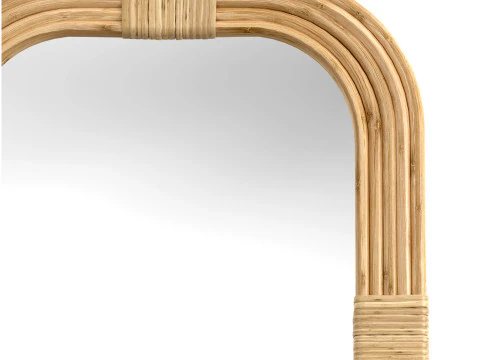 Mirror in rattan frame rounded corner 3D Model