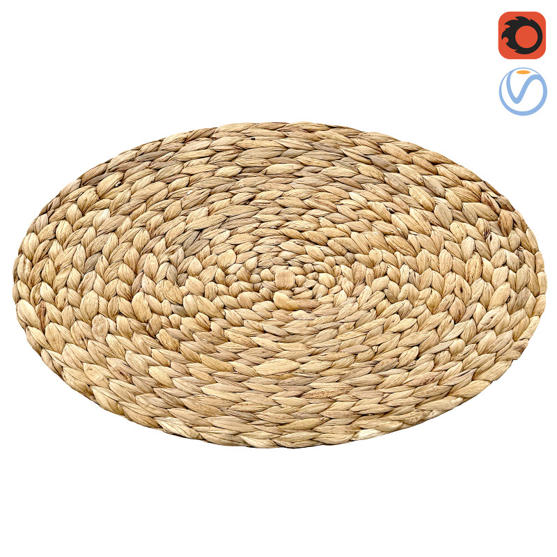 Handwoven Rattan Coaster Holder Soare 3D Model .c4d .max .obj .3ds .fbx .stl .blend 