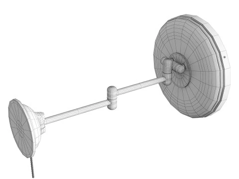 Waterworks Wall Mounted Magnifying and Illuminating LED Extension Mirror 3D Model