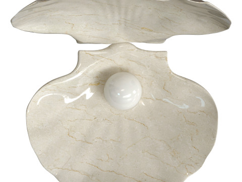 Ceramic decor sea shell with pearl Model 3D