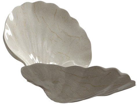 Ceramic decor sea shell with pearl Model 3D
