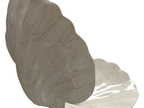 Ceramic decor sea shell with pearl Model 3D
