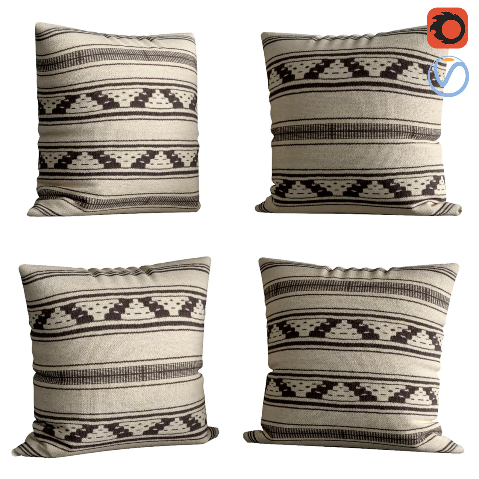 Kelim floor cushion Egypt 3D Model .c4d .max .obj .3ds .fbx .stl .blend 