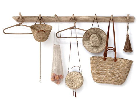 Decorative set 001 wall hangers bag hat 3D Model