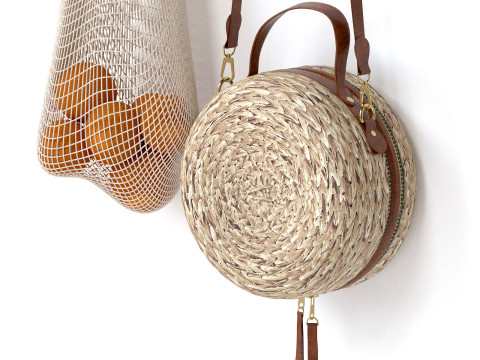 Decorative set 001 wall hangers bag hat Modelo 3D