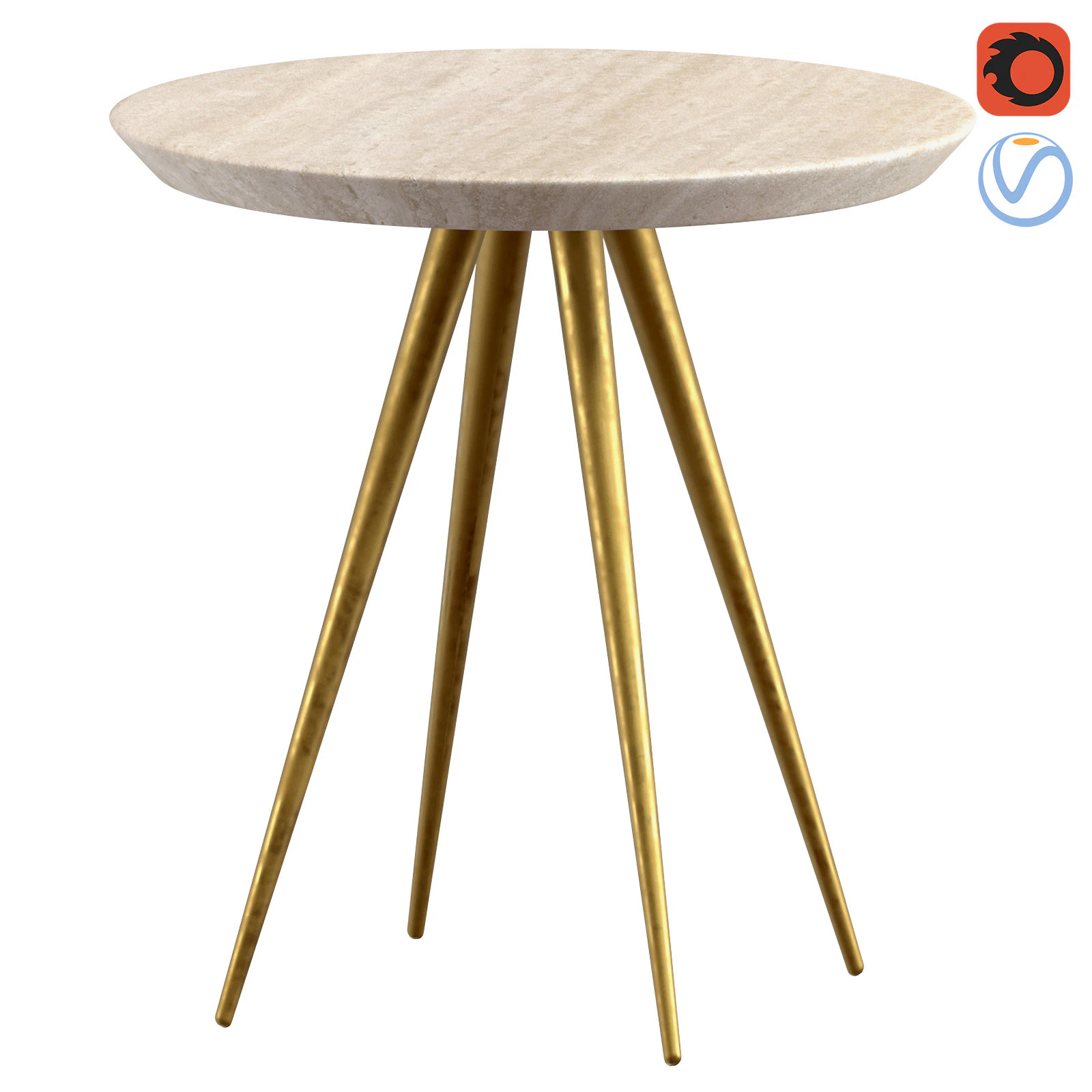 Eichholtz Side Table Ranco 3D Model .c4d .max .obj .3ds .fbx .stl .blend 