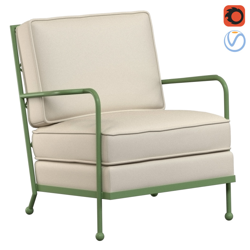 Maison Royere Fauteuil Croisillon Metal Croisillon Armchair Model 3D .c4d .max .obj .3ds .fbx .stl .blend 