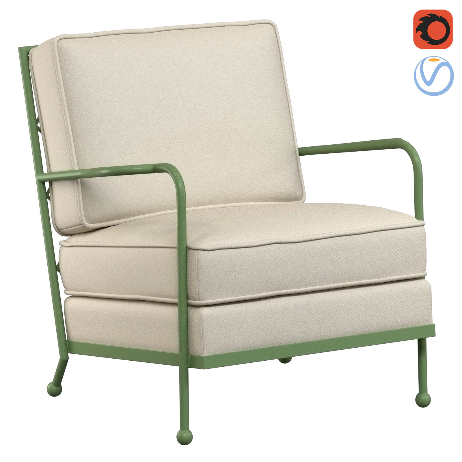 Maison Royere Fauteuil Croisillon Sill&oacute;n Croisillon de metal Modelo 3D .c4d .max .obj .3ds .fbx .stl .blend 