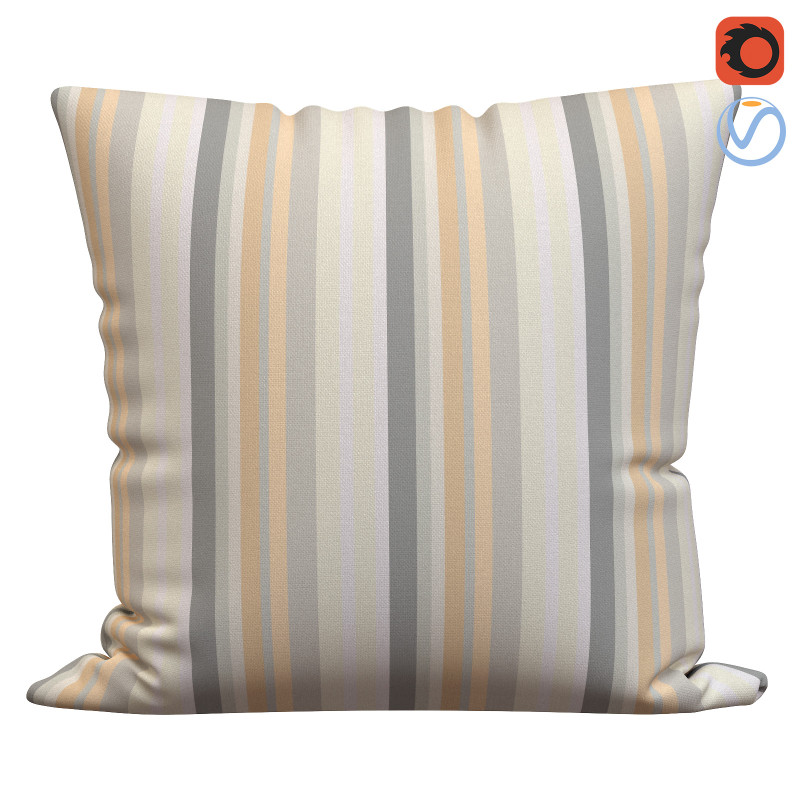 STRIPED LINEN THROW PILLOW COVER 3D Model .c4d .max .obj .3ds .fbx .stl .blend 