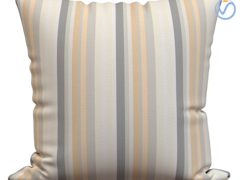 STRIPED LINEN THROW PILLOW COVER Modelo 3D