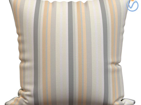 HOUSSE DE COUSSIN EN LIN &Agrave; RAYURES Modèle 3D