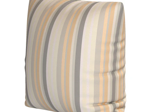 Capa de almofada em linho listrado Modelo 3D