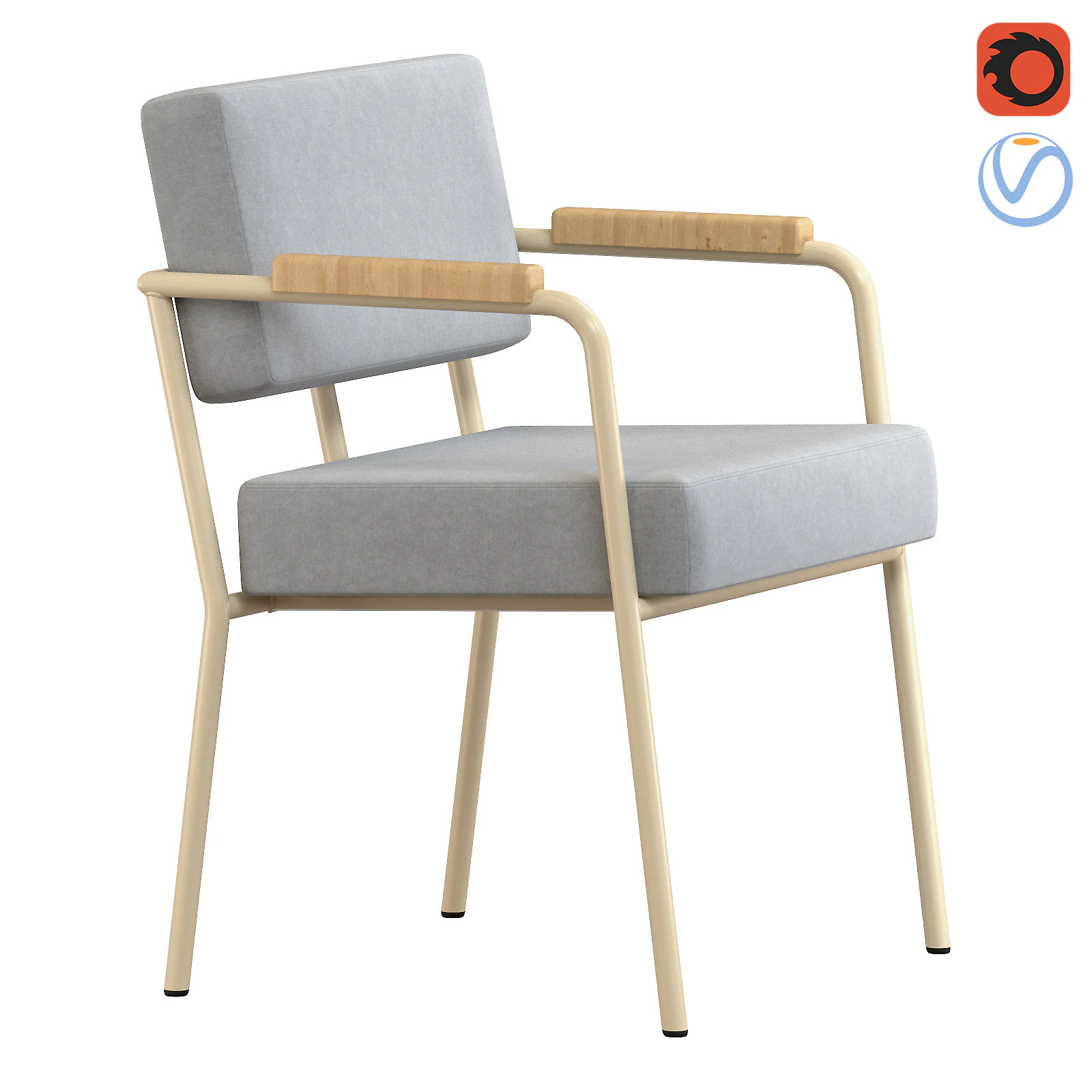 FEST Monday dining chair with arms 3D Model .c4d .max .obj .3ds .fbx .stl .blend 