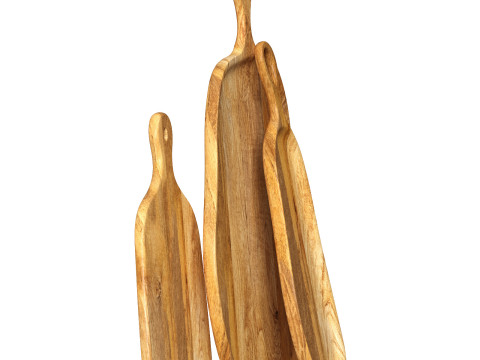 Mango wood cutting board for kitchen 3D Model