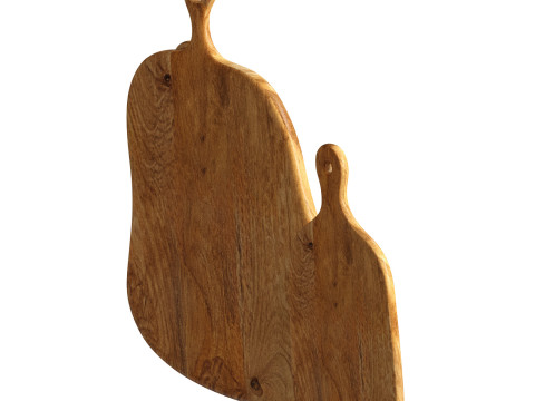 Mango wood cutting board for kitchen 3D Model