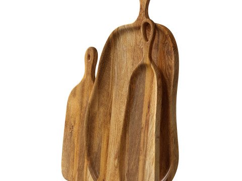 Mango wood cutting board for kitchen 3D Model