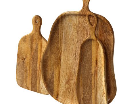 Mango wood cutting board for kitchen 3D Model