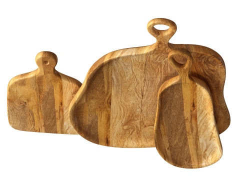 Mango wood cutting board for kitchen 3D Model