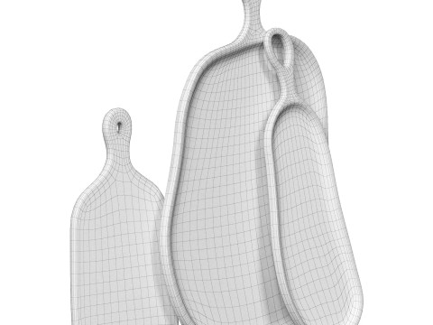 Mango wood cutting board for kitchen 3D Model