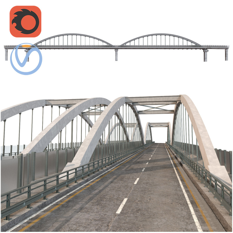 Bridge structure road cityscape landmark motorway highway urban waterway stone realistic 3D Model .c4d .max .obj .3ds .fbx .stl .blend