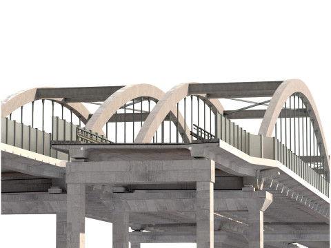 Bridge structure road cityscape landmark motorway highway urban waterway stone realistic 3D Model