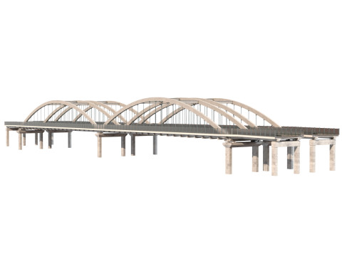 Bridge structure road cityscape landmark motorway highway urban waterway stone realistic 3D Model