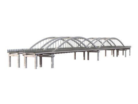 Bridge structure road cityscape landmark motorway highway urban waterway stone realistic 3D Model
