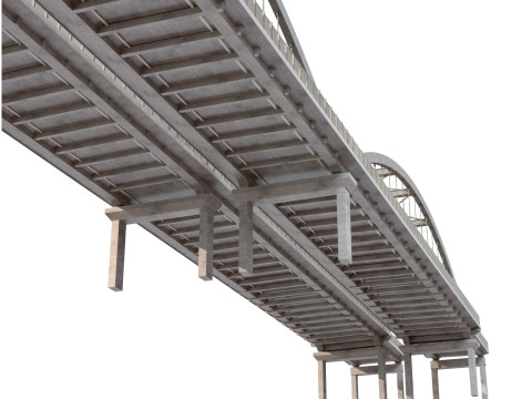 Bridge structure road cityscape landmark motorway highway urban waterway stone realistic 3D Model