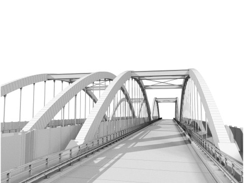 Bridge structure road cityscape landmark motorway highway urban waterway stone realistic 3D Model