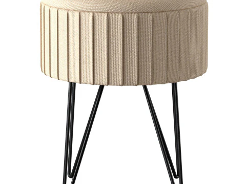 Pouf rembourr&eacute; mod&egrave;le Kupang Modèle 3D