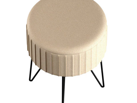 Pouf rembourr&eacute; mod&egrave;le Kupang Modèle 3D