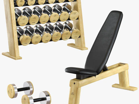 Rastrelliera per pesi per panca per manubri NOHrD Modello 3D