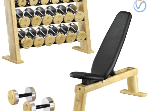 Rastrelliera per pesi per panca per manubri NOHrD Modello 3D