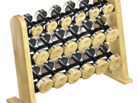 Rastrelliera per pesi per panca per manubri NOHrD Modello 3D