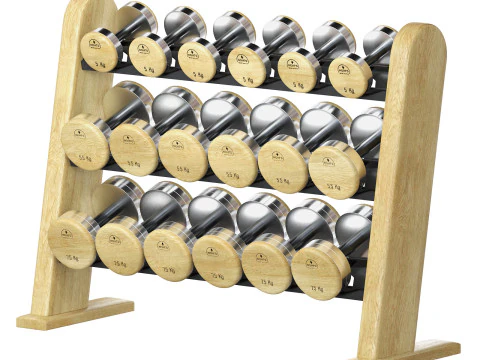 Rastrelliera per pesi per panca per manubri NOHrD Modello 3D