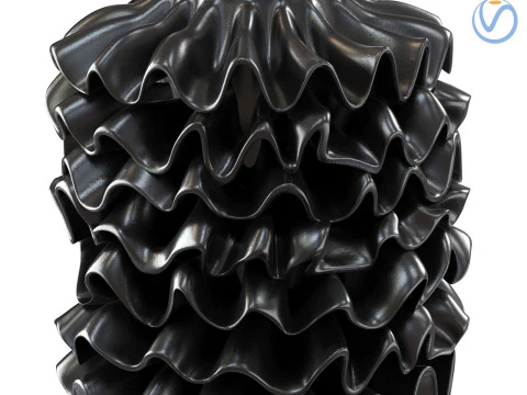 Black Ribbon Vase 3D Model
