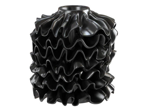 Black Ribbon Vase 3D Model