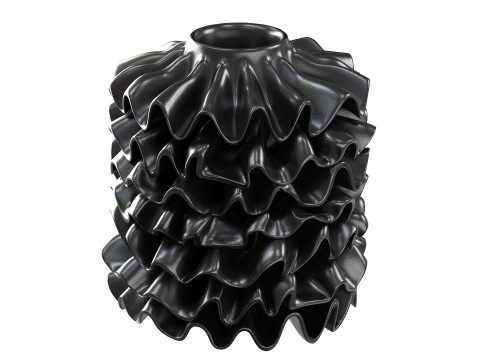 Black Ribbon Vase Model 3D