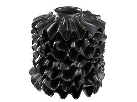 Black Ribbon Vase 3D Model