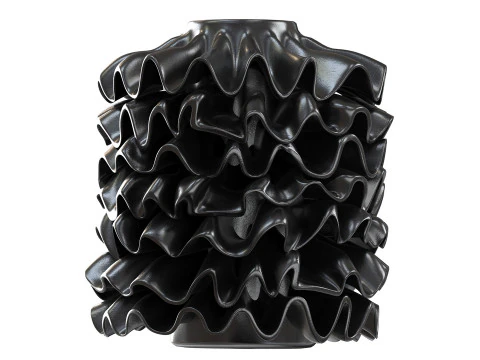 Black Ribbon Vase 3D Model