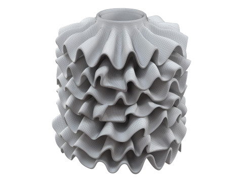 Black Ribbon Vase Model 3D