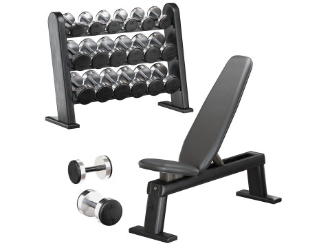 NOHrD Black DumbBells WeightBench Weight Rack Modelo 3D