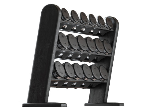 NOHrD Black DumbBells WeightBench Weight Rack Modelo 3D