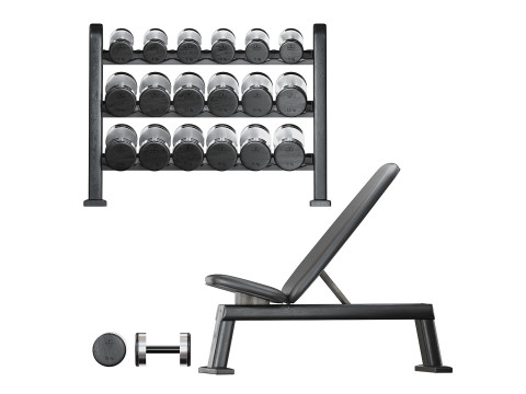 NOHrD Black DumbBells WeightBench Weight Rack Modelo 3D