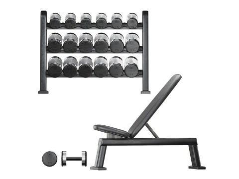 Portapesi per panca con manubri neri NOHrD Modello 3D